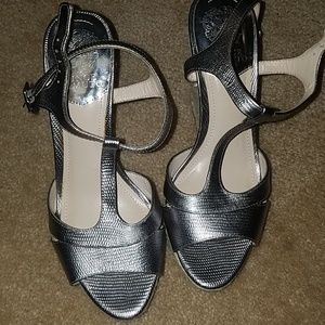 Silver wedge vince camuto heels